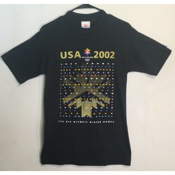 NEW Vtg 2002 Olympics Winter Games T-Shirt Mens Small Salt Lake City Utah Black - Picture 2 of 7